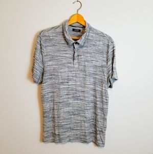 Alfani Gray Marled Regular Fit Collared Shirt